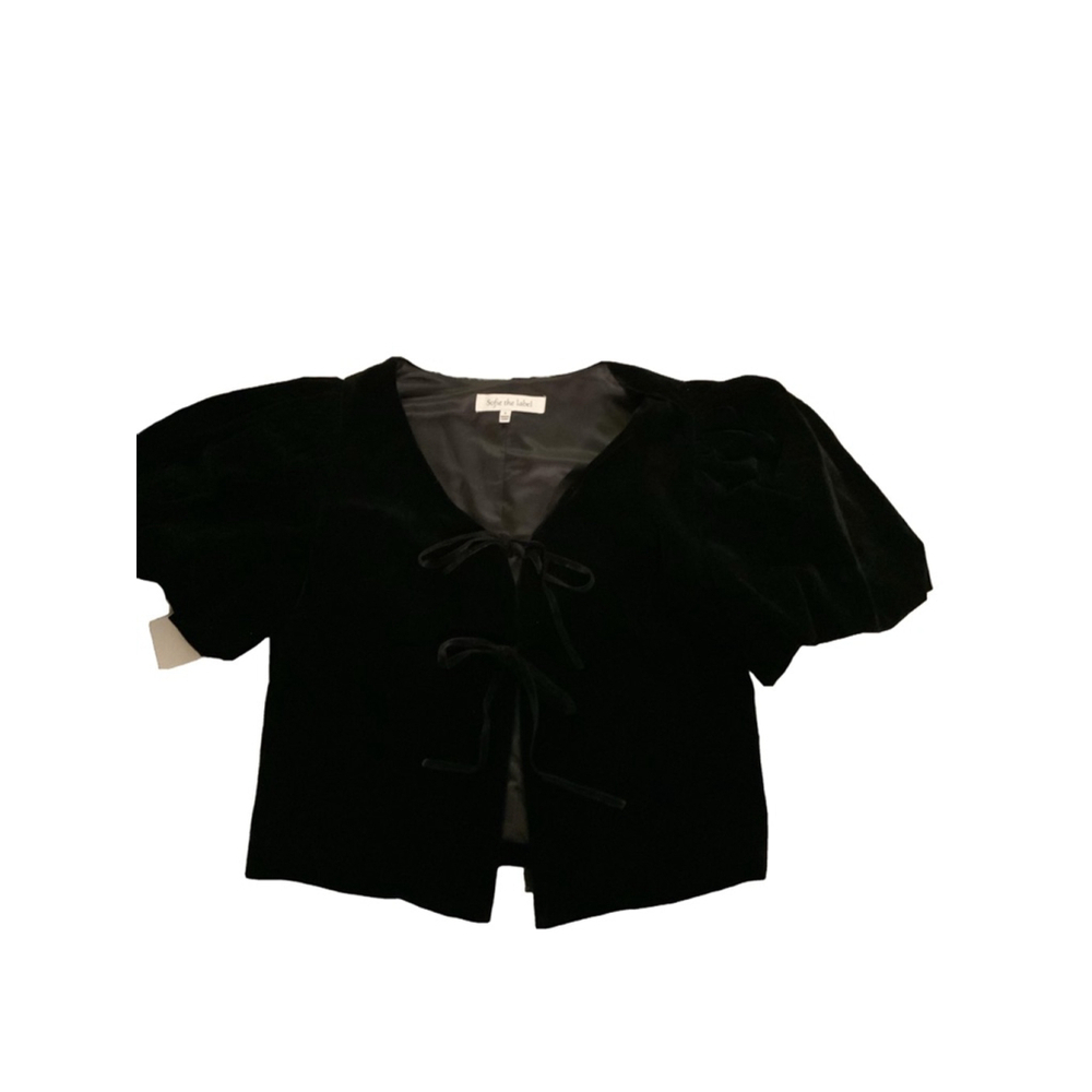 Sofie the Label Black Velvet Jacket Puffy Sleeves Small NWT